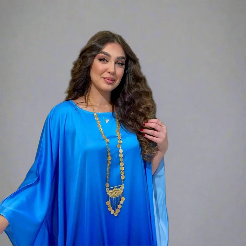 Free Size Batwing Sleeve Farasha Abaya Dress