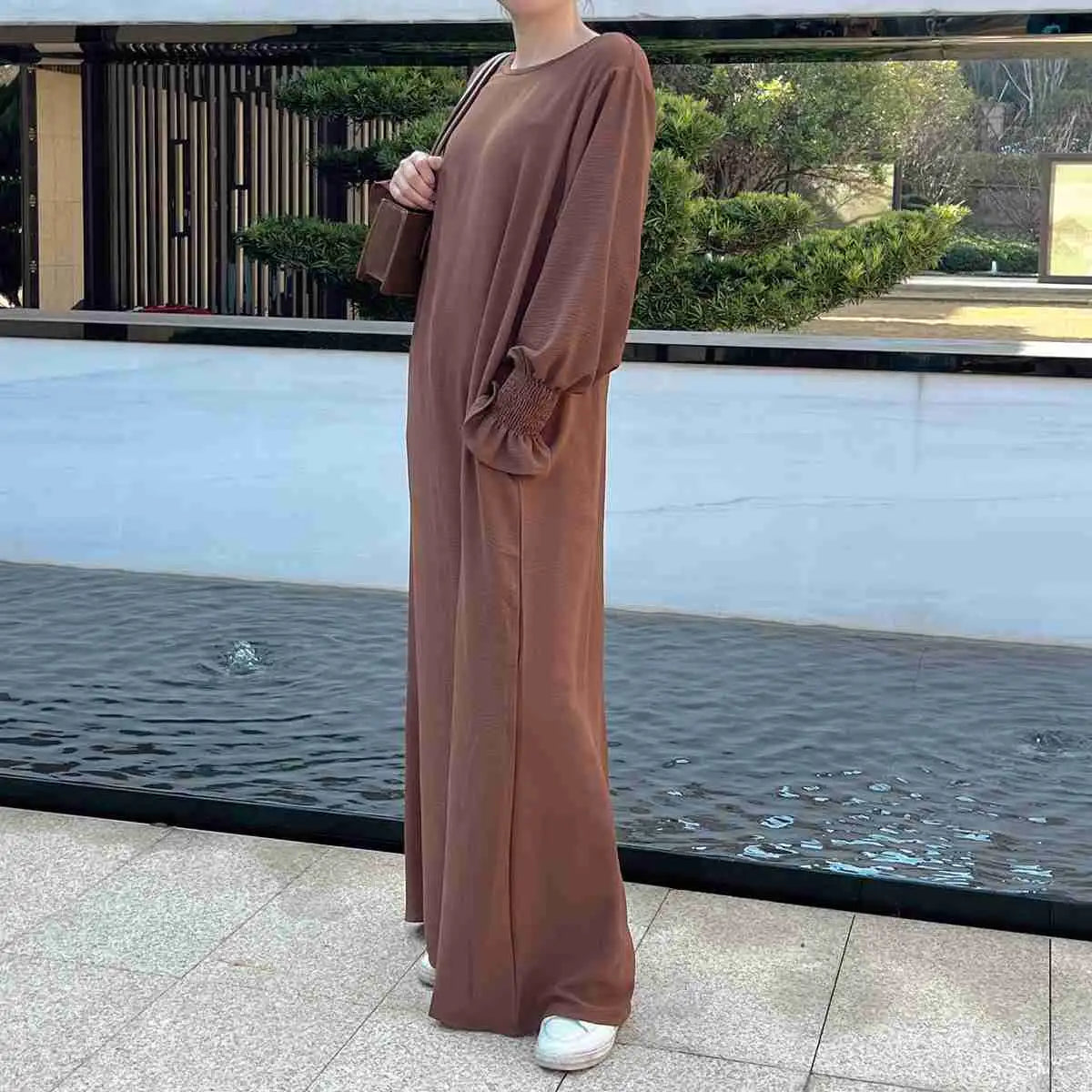 Modest Fashion Puff Sleeve Abaya Dress