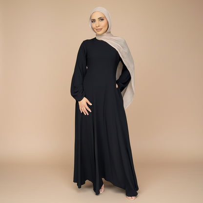 muslim black dress Modest Girls Practical One Piece Prayer practical one piece prayer dress made for the little Muslimah Modest 2025 Muslim Black Dress