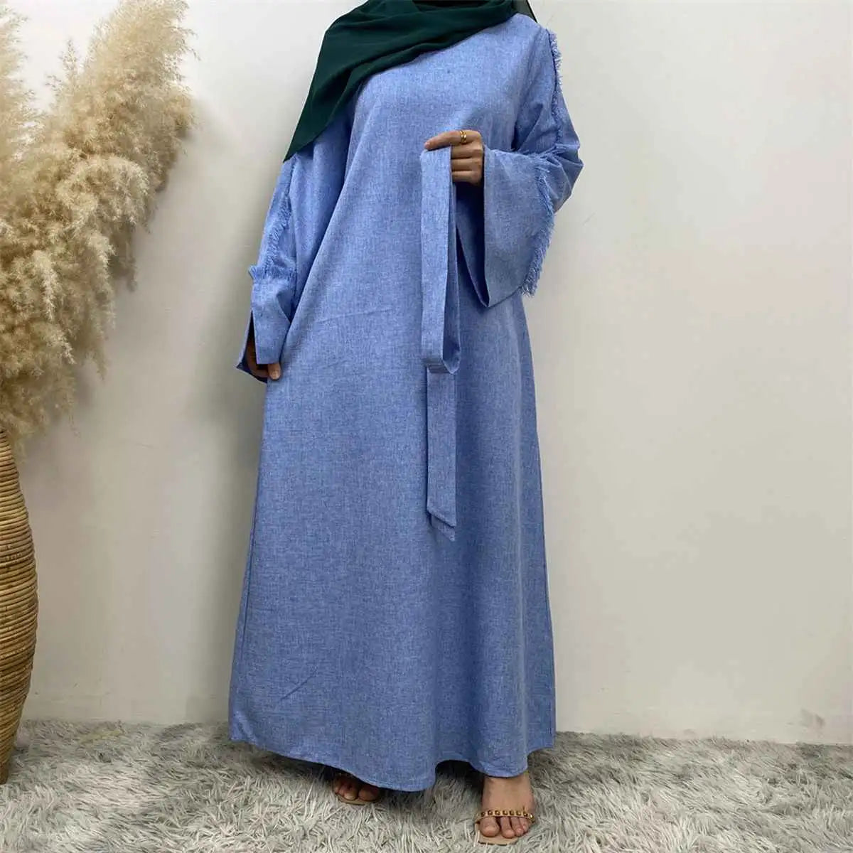 Modest Fashion Arab Plain Abaya Dress