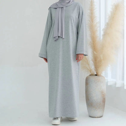 Solid Color Plain Abaya Dress