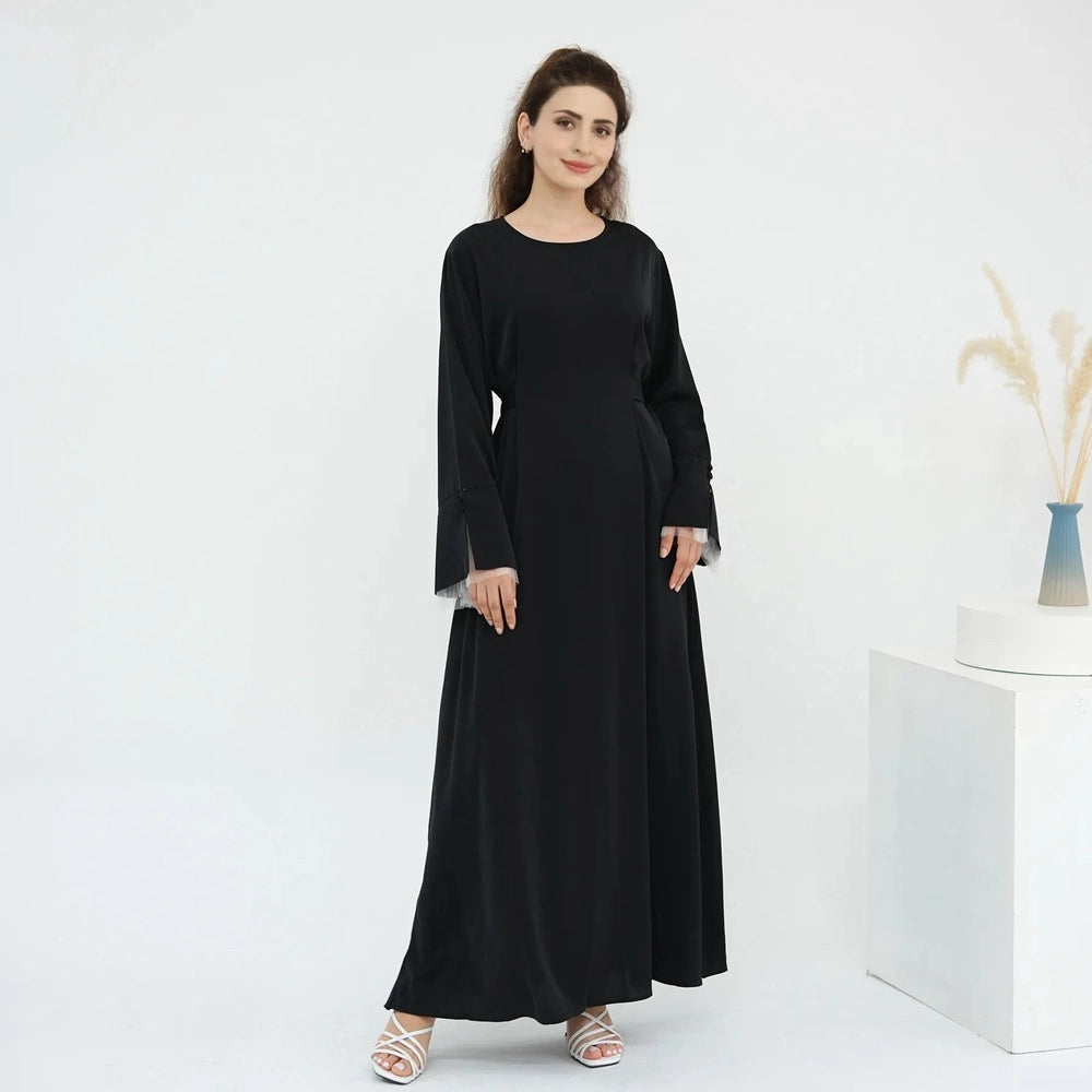Lace Sleeve Nida Abaya Dress #251004