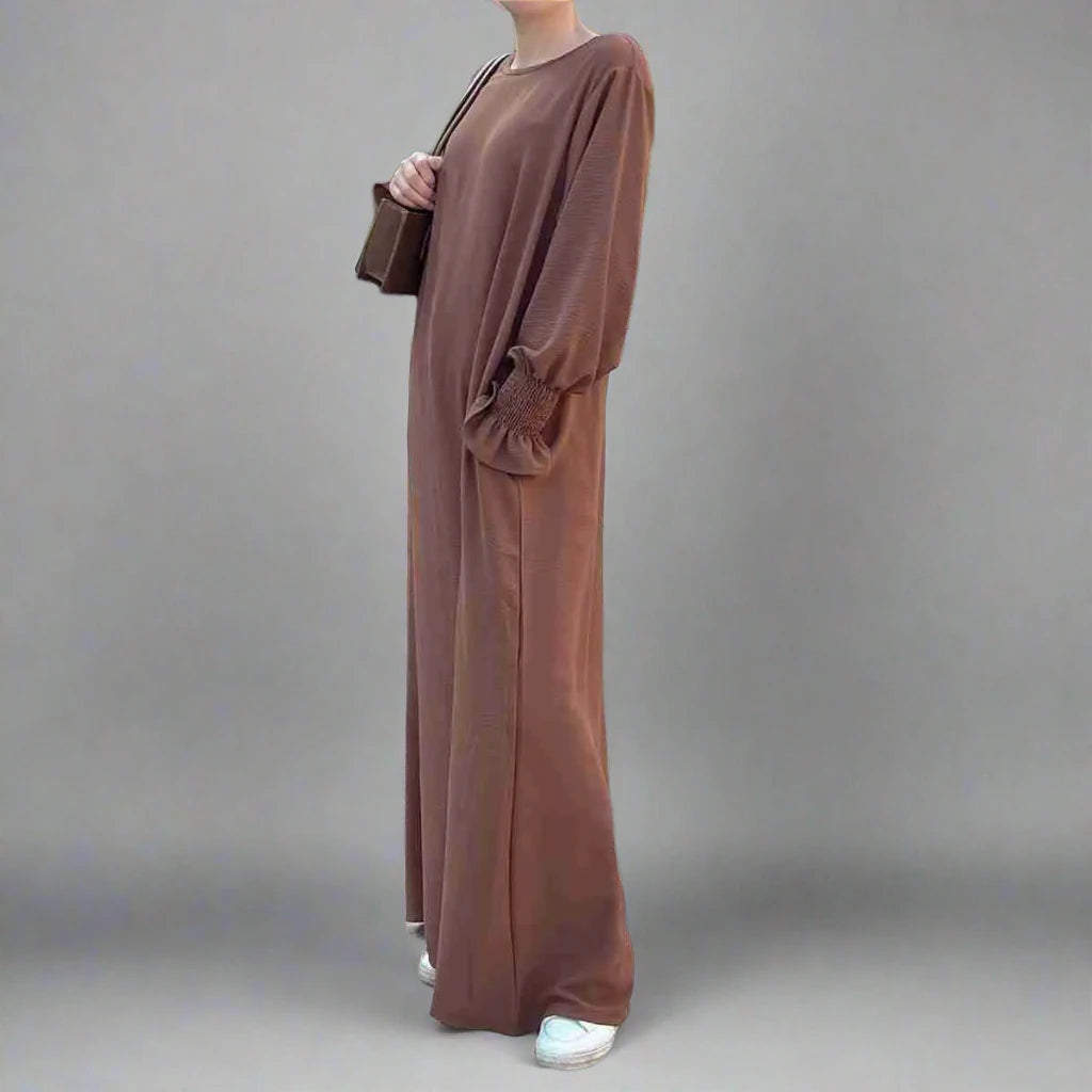 Modest Fashion Puff Sleeve Abaya Dress