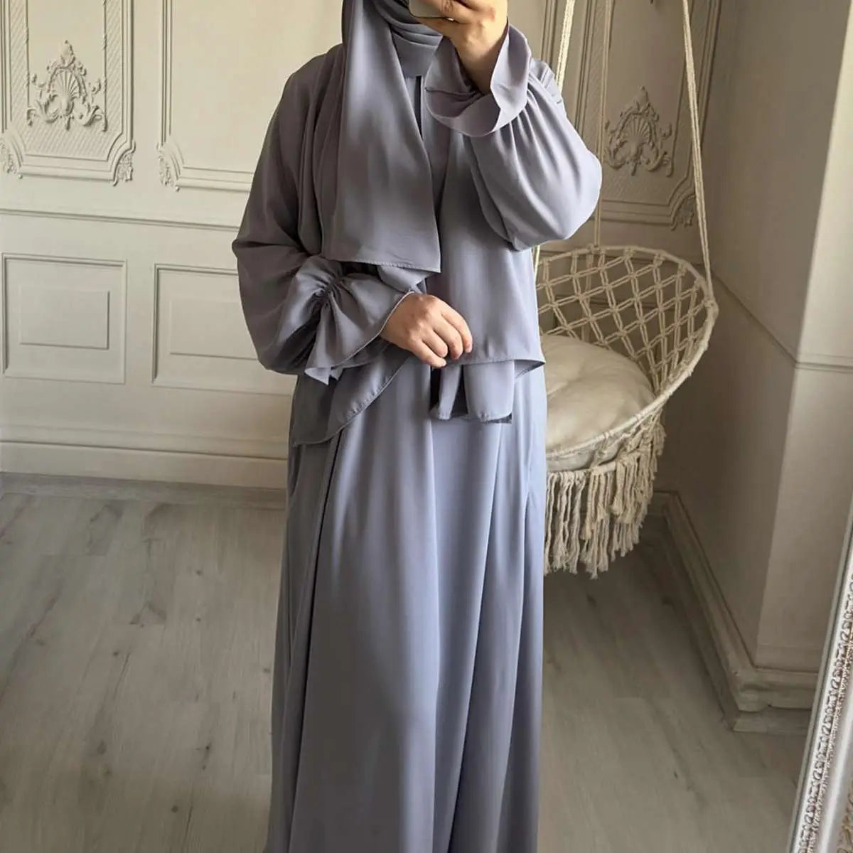 Muslim Women Flare Sleeve Abaya Dress