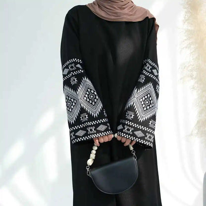 Embroidery Cuff Abaya Dress #24901