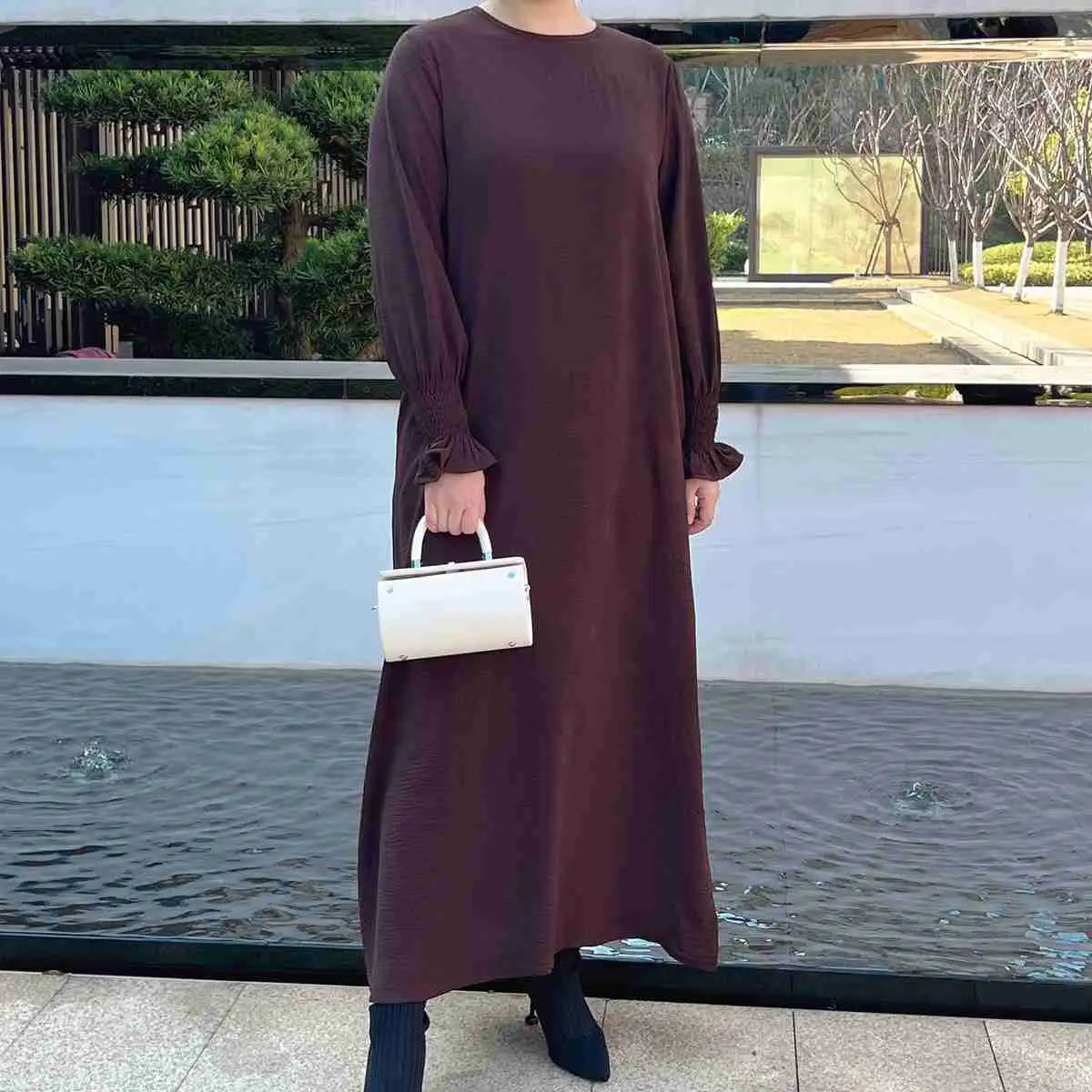 Modest Fashion Puff Sleeve Abaya Dress