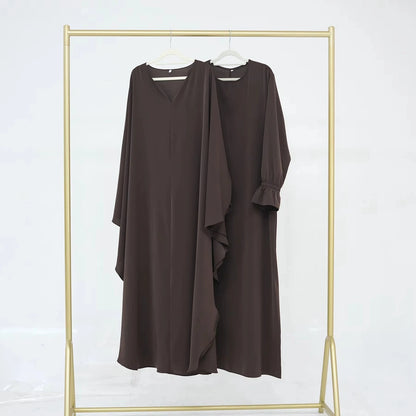 2 Pieces Set Nida Abaya Dress With Cape #25949