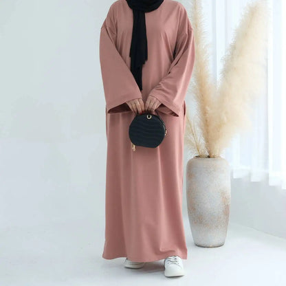 Solid Color Plain Abaya Dress