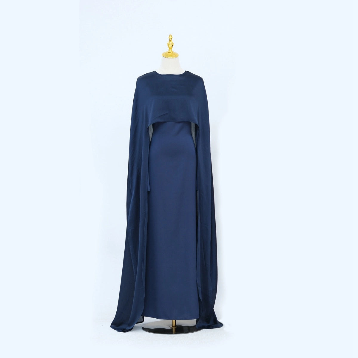 2 Pieces Set Chiffon Cloak Satin Abaya Dress #24920