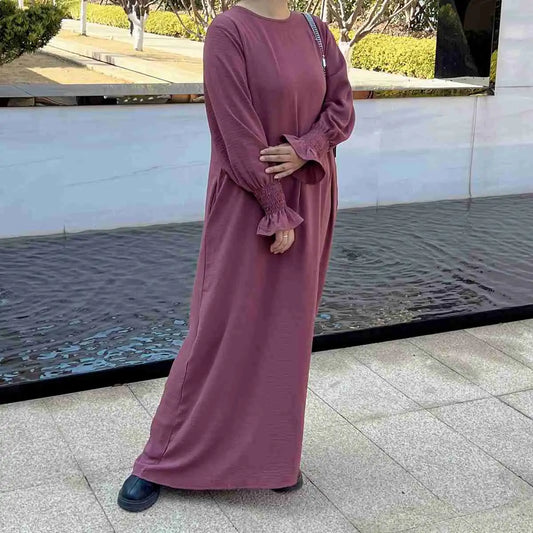 Modest Fashion Puff Sleeve Abaya Dress