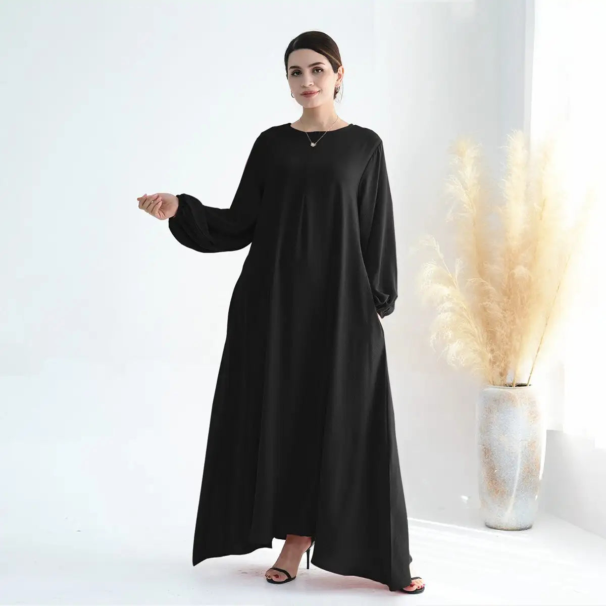 Muslim Women Cuff Sleeve Abaya Dress