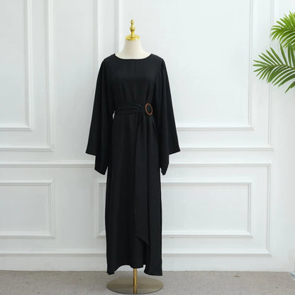 Muslim Women Abaya Dress With Belt #251096