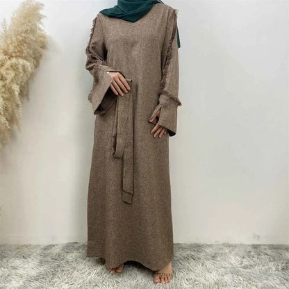 Modest Fashion Arab Plain Abaya Dress