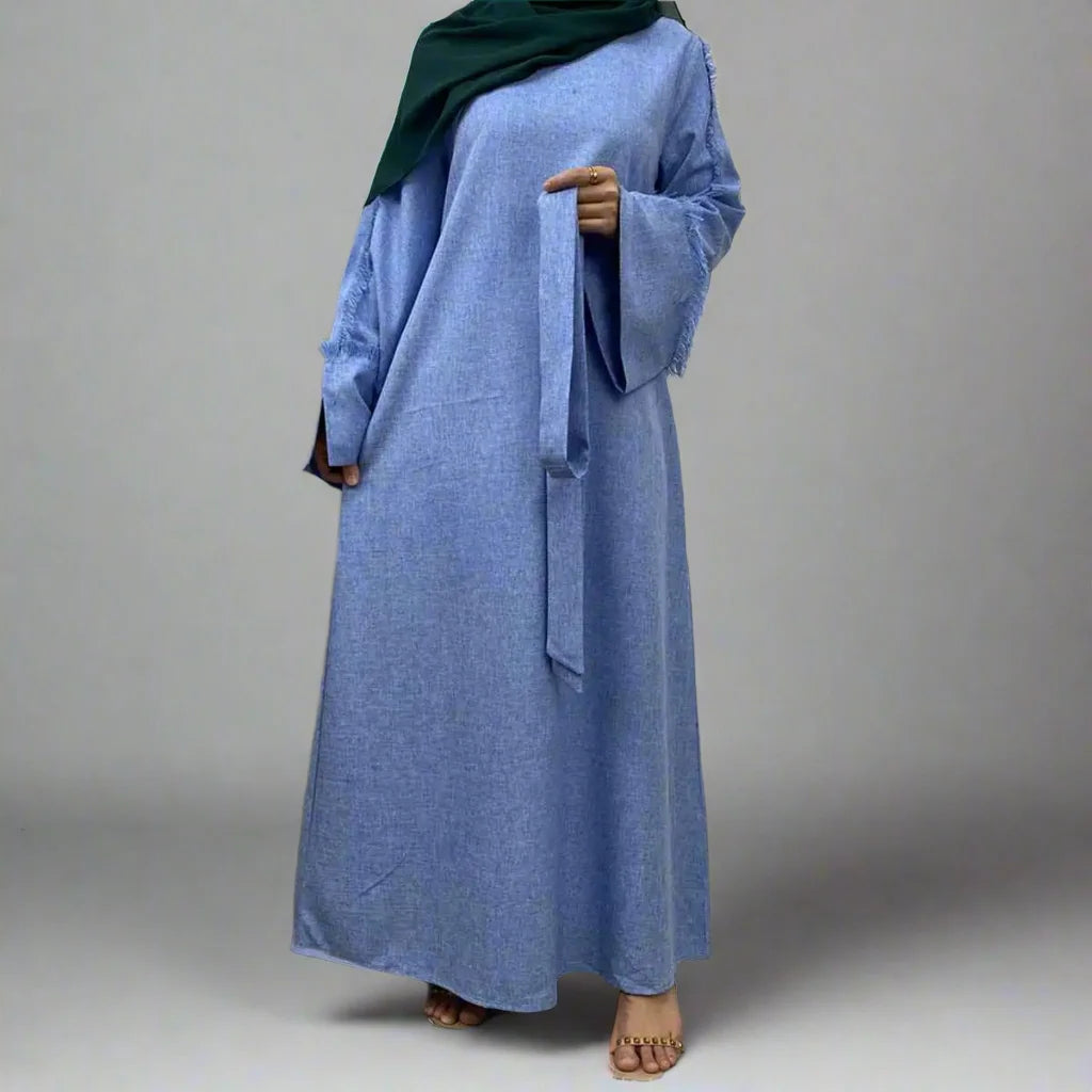 Modest Fashion Arab Plain Abaya Dress