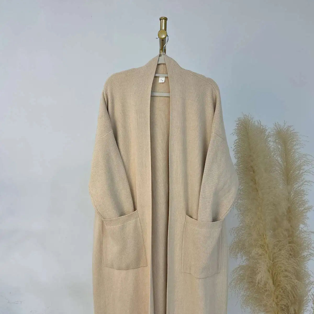 Winter Thick Knitted Abaya Coat And Inner Vest Abaya Dress