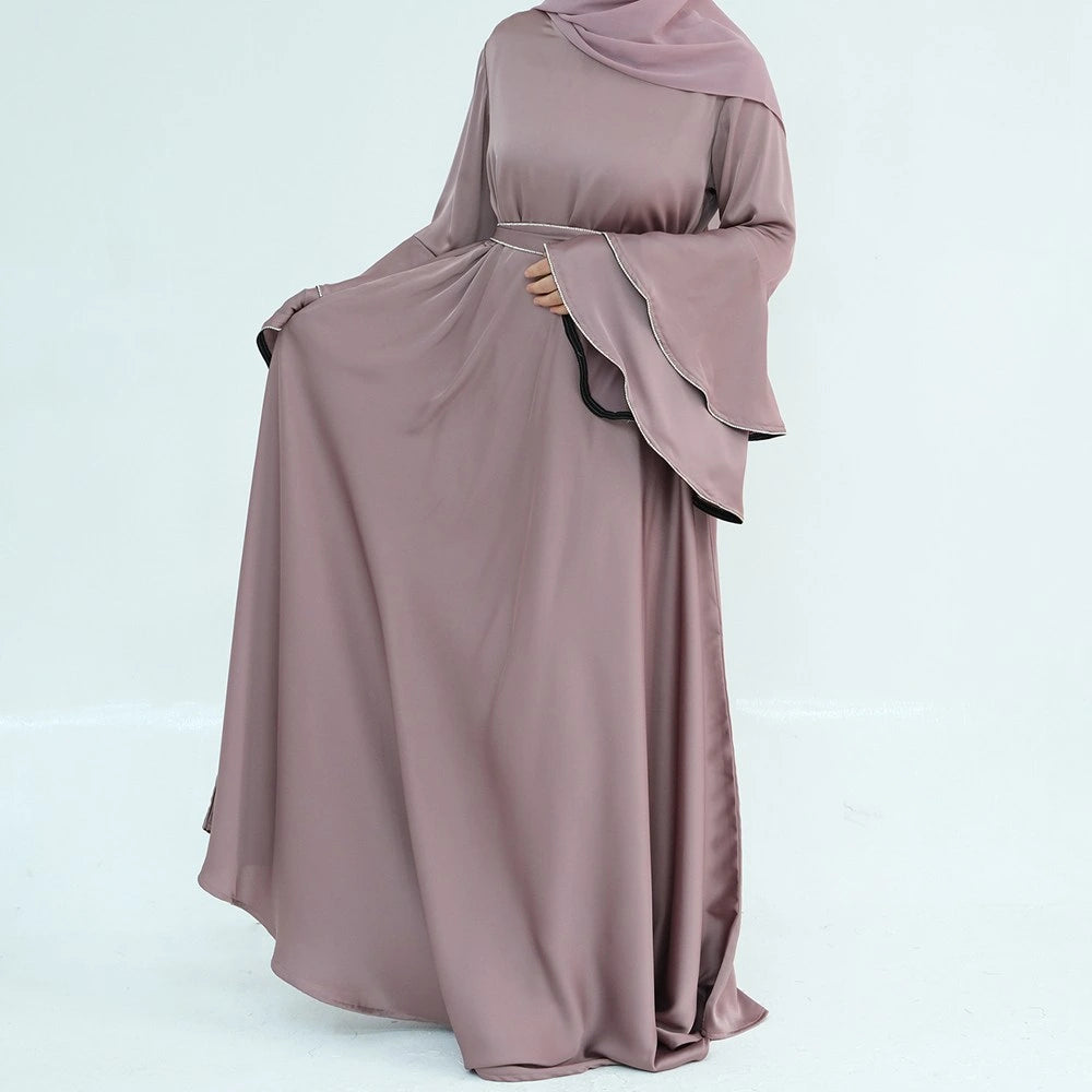 Hand Beading Double-Layered Bell Sleeves Nida Abaya Dress #25935