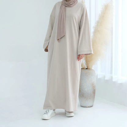 Solid Color Plain Abaya Dress