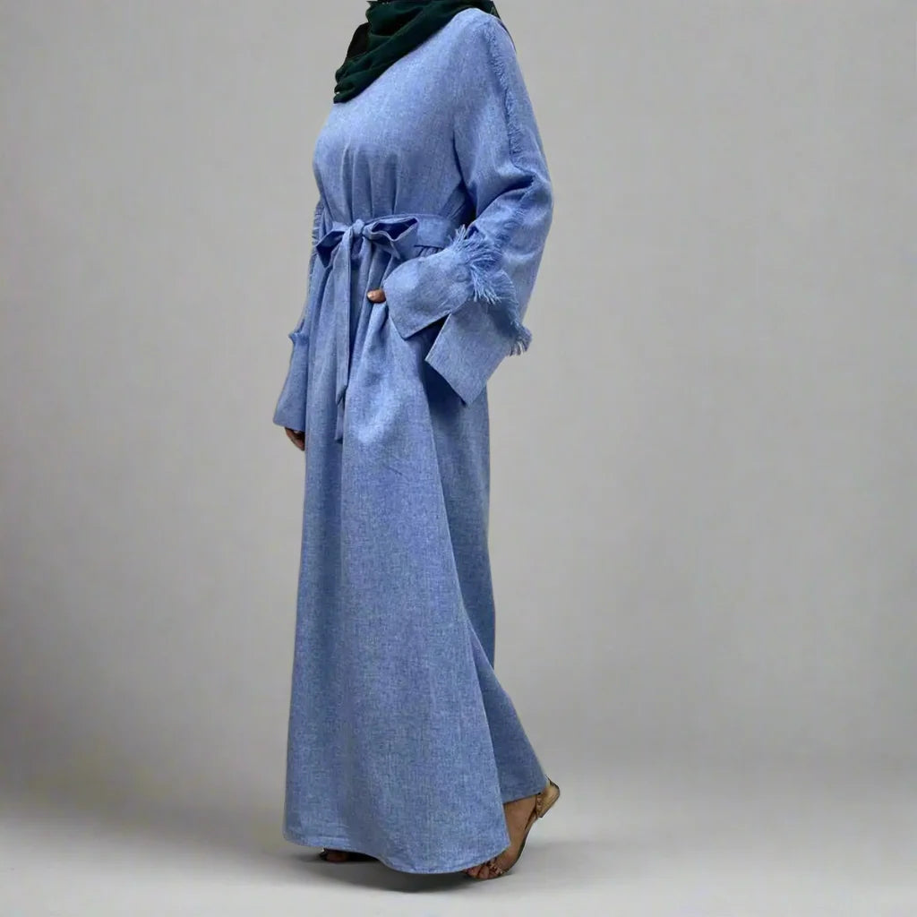 Modest Fashion Arab Plain Abaya Dress