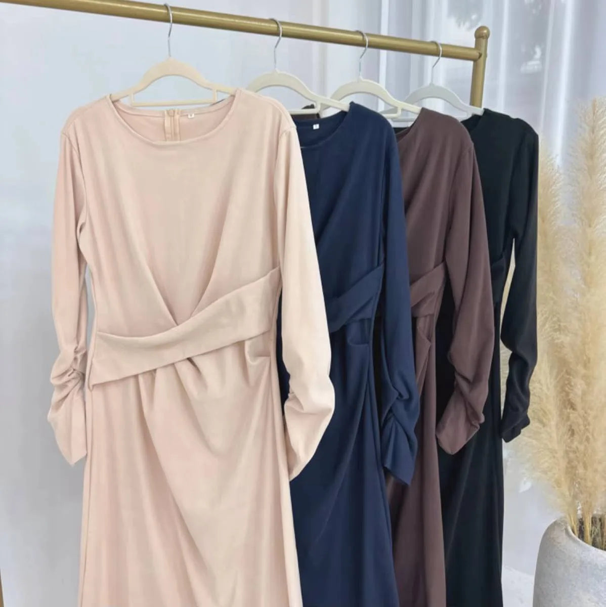 Velvet Plain Abaya Dress #24889