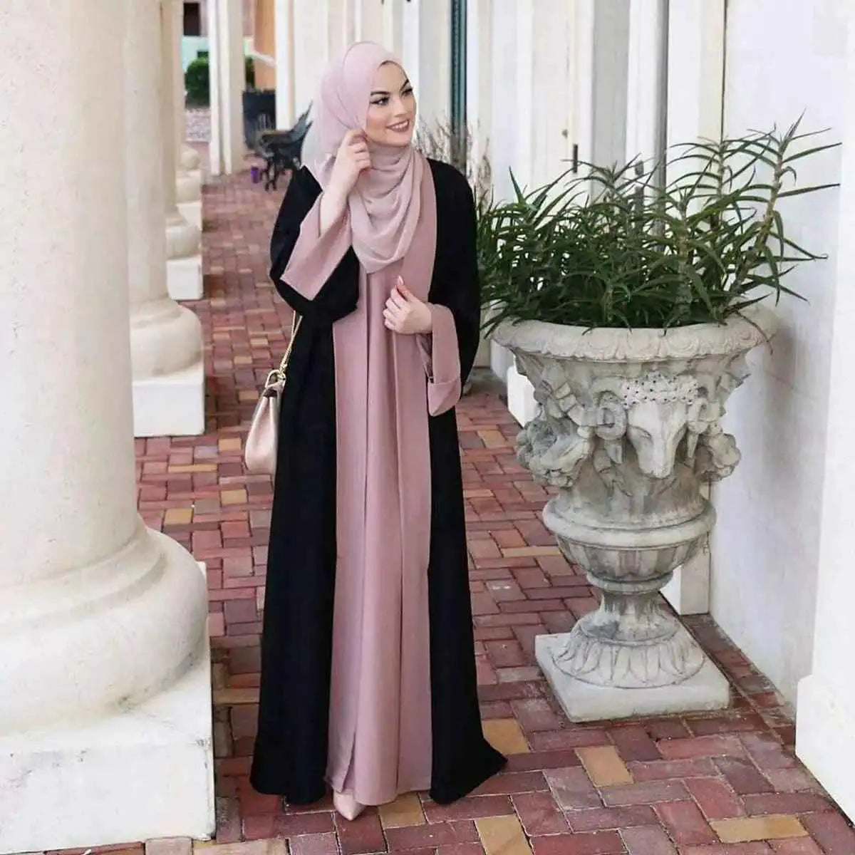 False Two-piece Muslim Women Abaya Dress