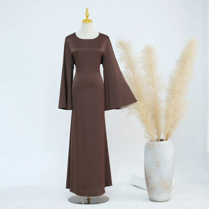 2 Pieces Set Chiffon Satin Abaya Dress #24920