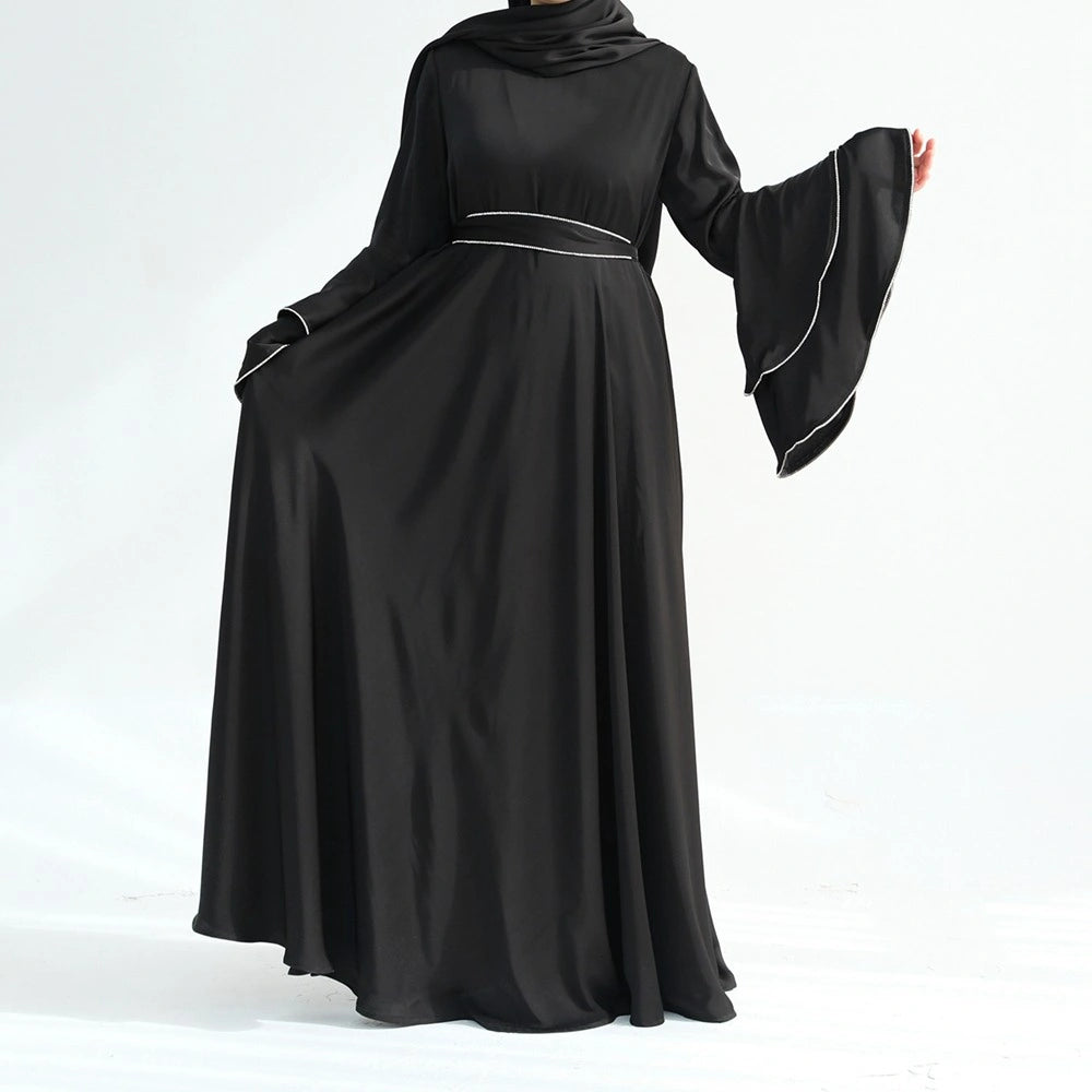 Hand Beading Double-Layered Bell Sleeves Nida Abaya Dress #25935