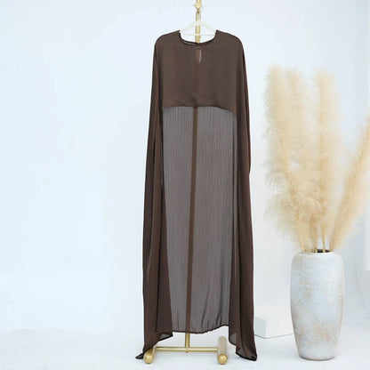 2 Pieces Set Chiffon Satin Abaya Dress #24920