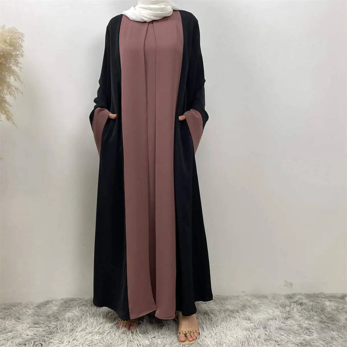 False Two-piece Muslim Women Abaya Dress