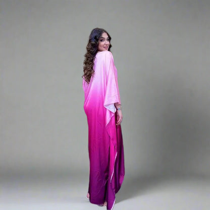 Free Size Batwing Sleeve Farasha Abaya Dress