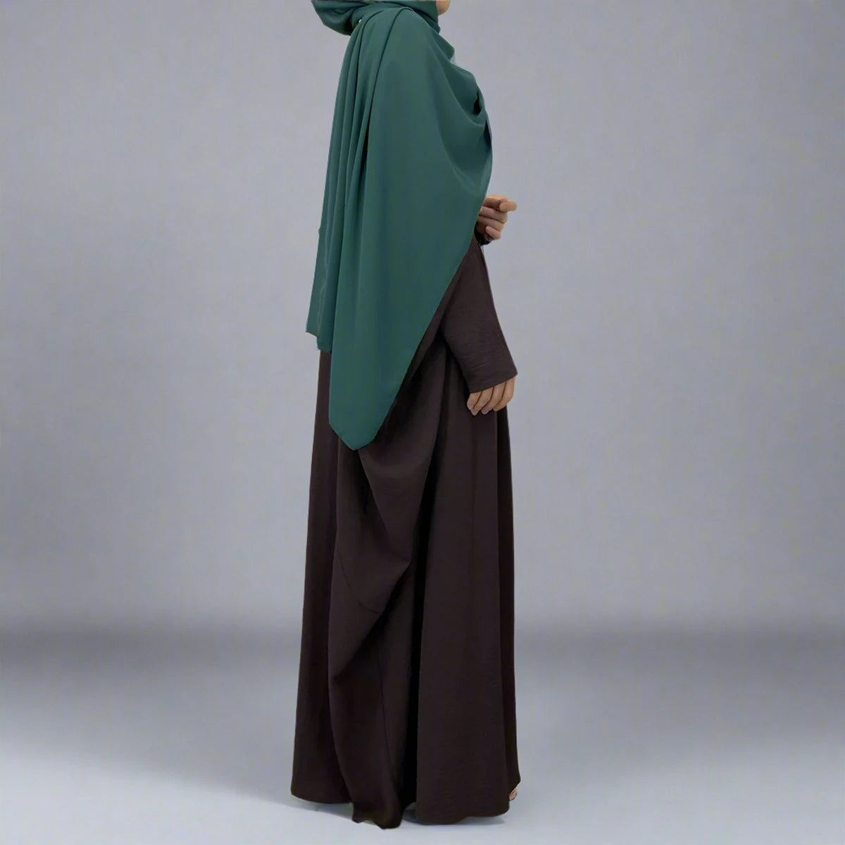 Pleated Wrinkle Abaya Dress #256836