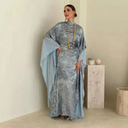 Bronzing Batwing Sleeve Farasha Abaya Dress For Muslim Women #25233