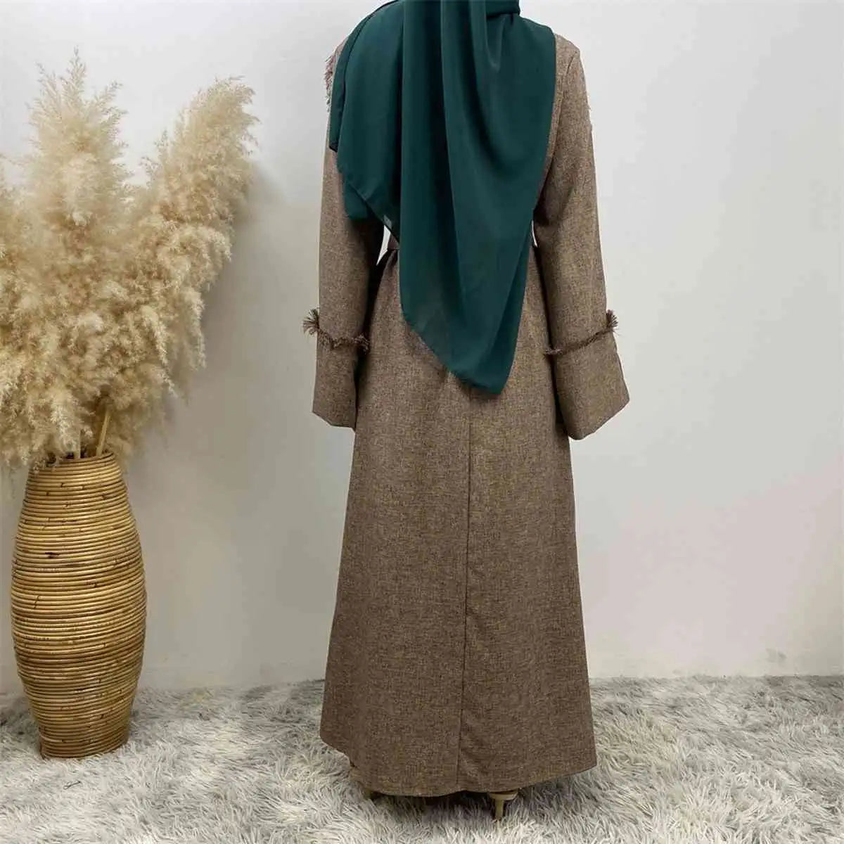 Modest Fashion Arab Plain Abaya Dress