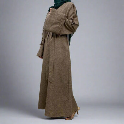 Modest Fashion Arab Plain Abaya Dress