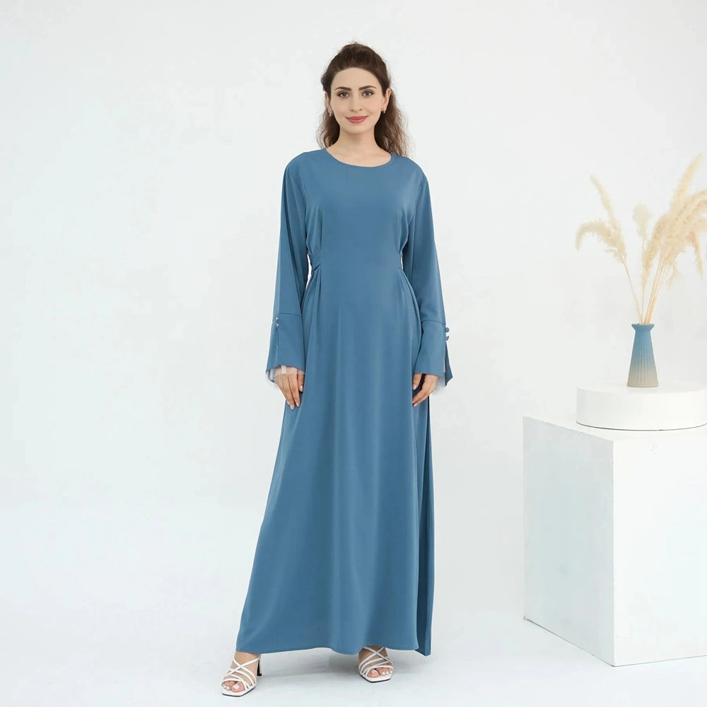 Lace Sleeve Nida Abaya Dress #251004