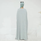 2 Pieces Set Beads Nida Abaya Dress With Cape #25997