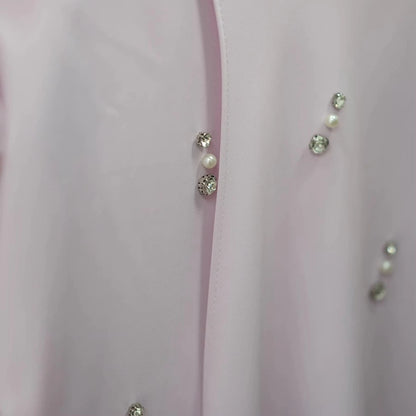 2 Pieces Set Beads Nida Abaya Dress With Cape #25997