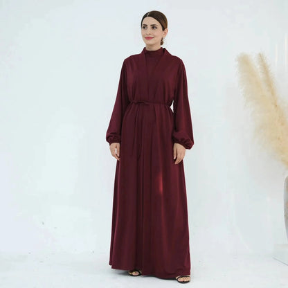 2 Pieces Set Abaya Dress For Muslim Women Modest Fashion