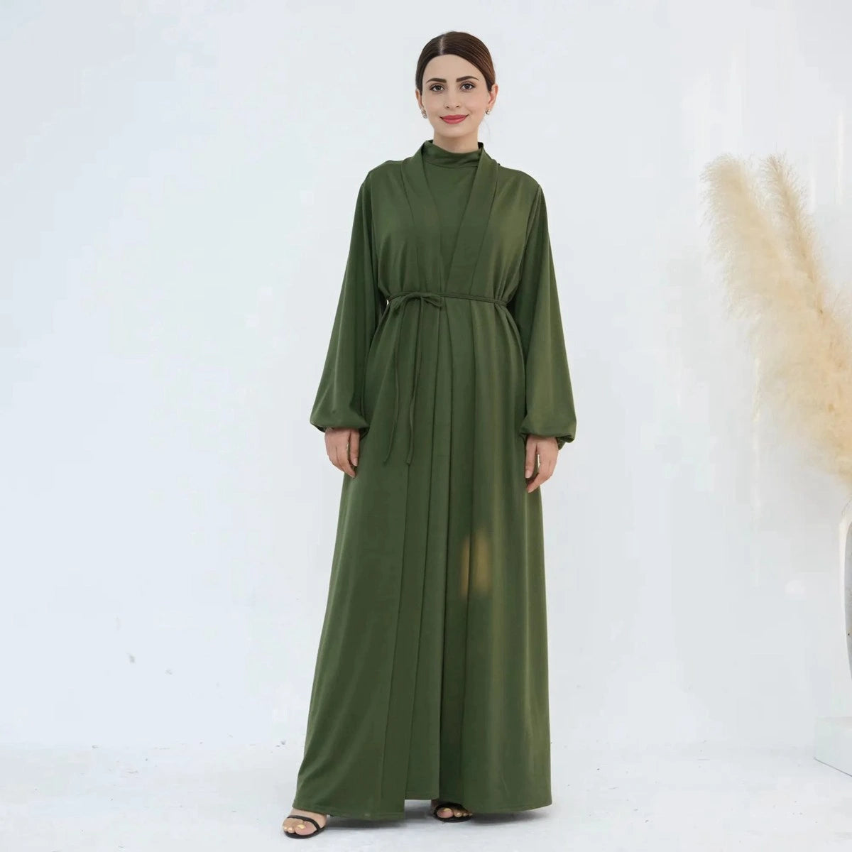 2 Pieces Set Abaya Dress For Muslim Women Modest Fashion