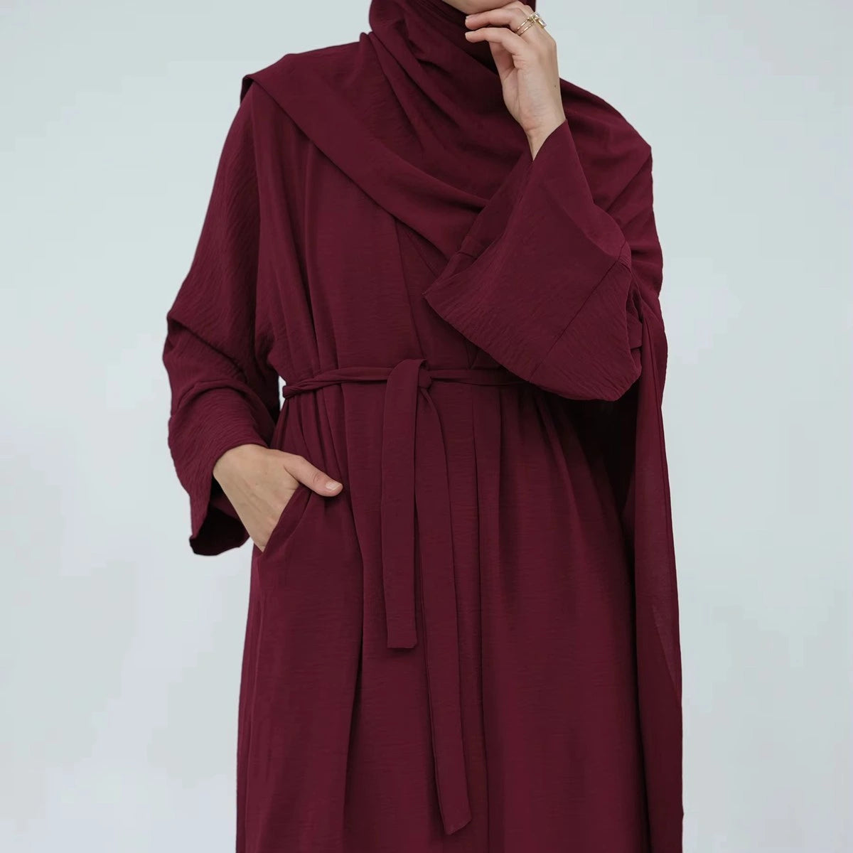 12 Color Options 2 Pieces Set Abaya Dress Arab Women Clothing Suit With Out Abaya And Inner Dress