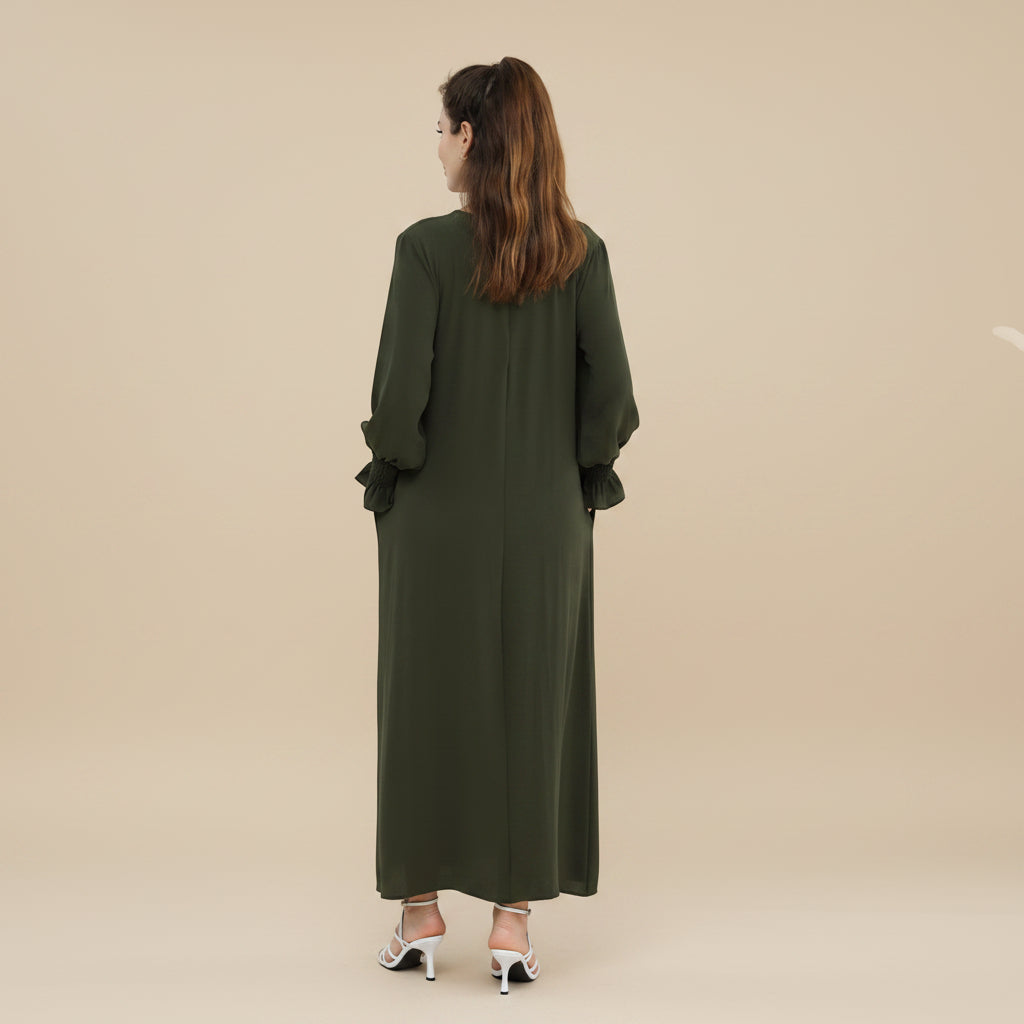 Modest Fashion Puff Sleeve Abaya Dress