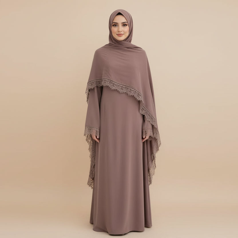 Muslim Women Nida Abaya Dress With Cape #261363
