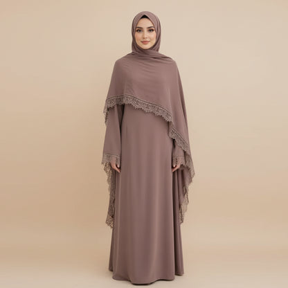 Muslim Women Nida Abaya Dress With Cape #261363