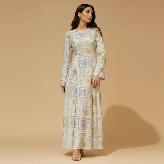 Muslim Women Abaya Dress With Cotton Lining and Back Strap #261377