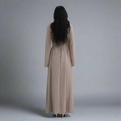 Crepe Abaya Dress With Side Tie Belt #251077