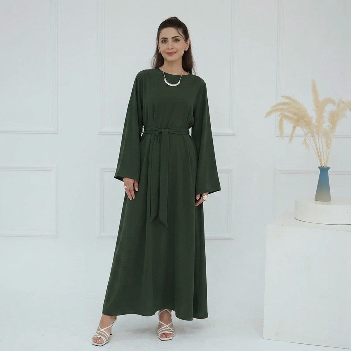 13 Color Options Nida Plain Abaya Dress #251046
