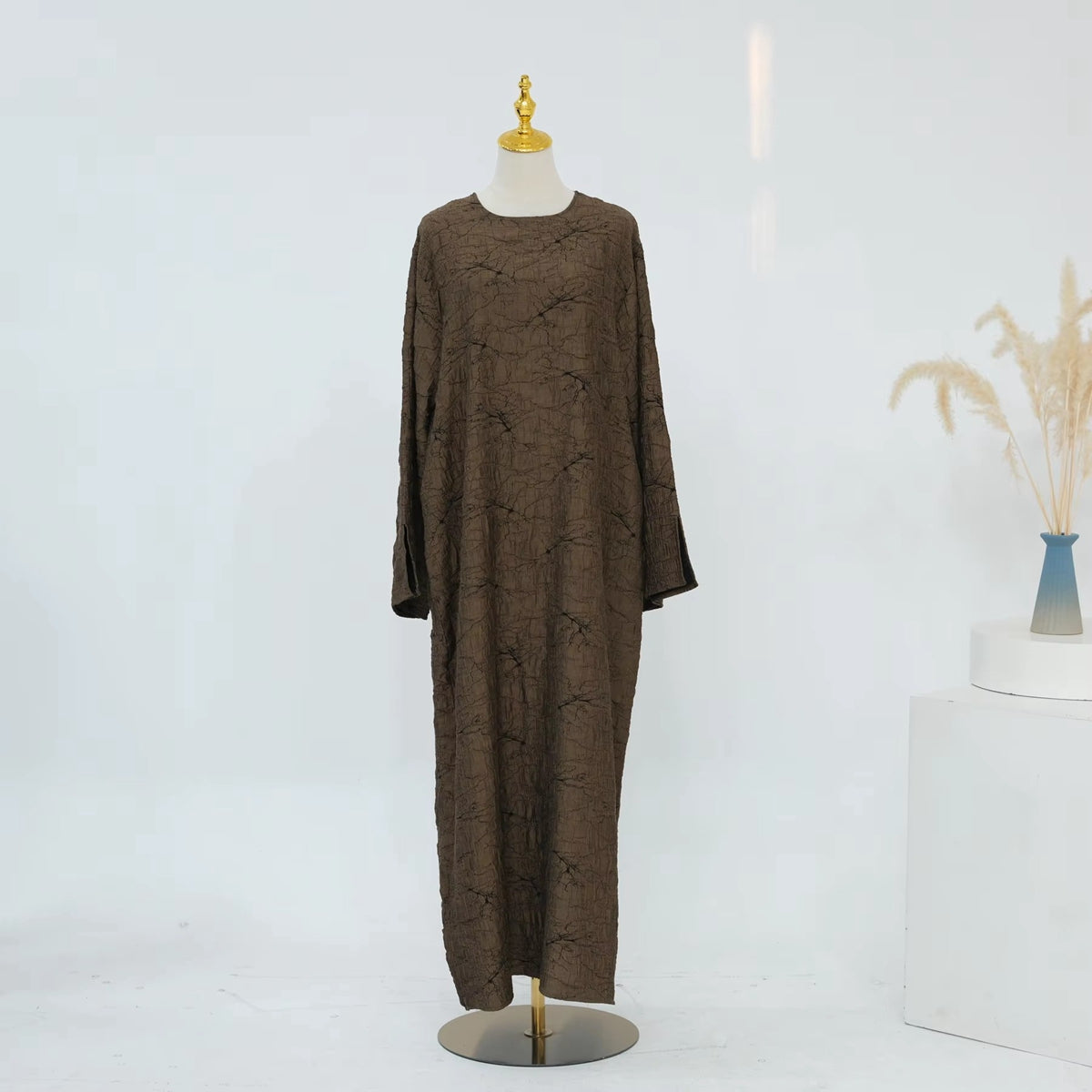 Muslim Women Double-sided Luxury Jacquard Abaya Dress #261130