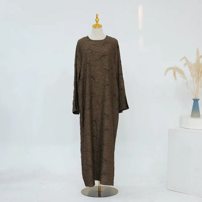 Muslim Women Double-sided Luxury Jacquard Abaya Dress #261130