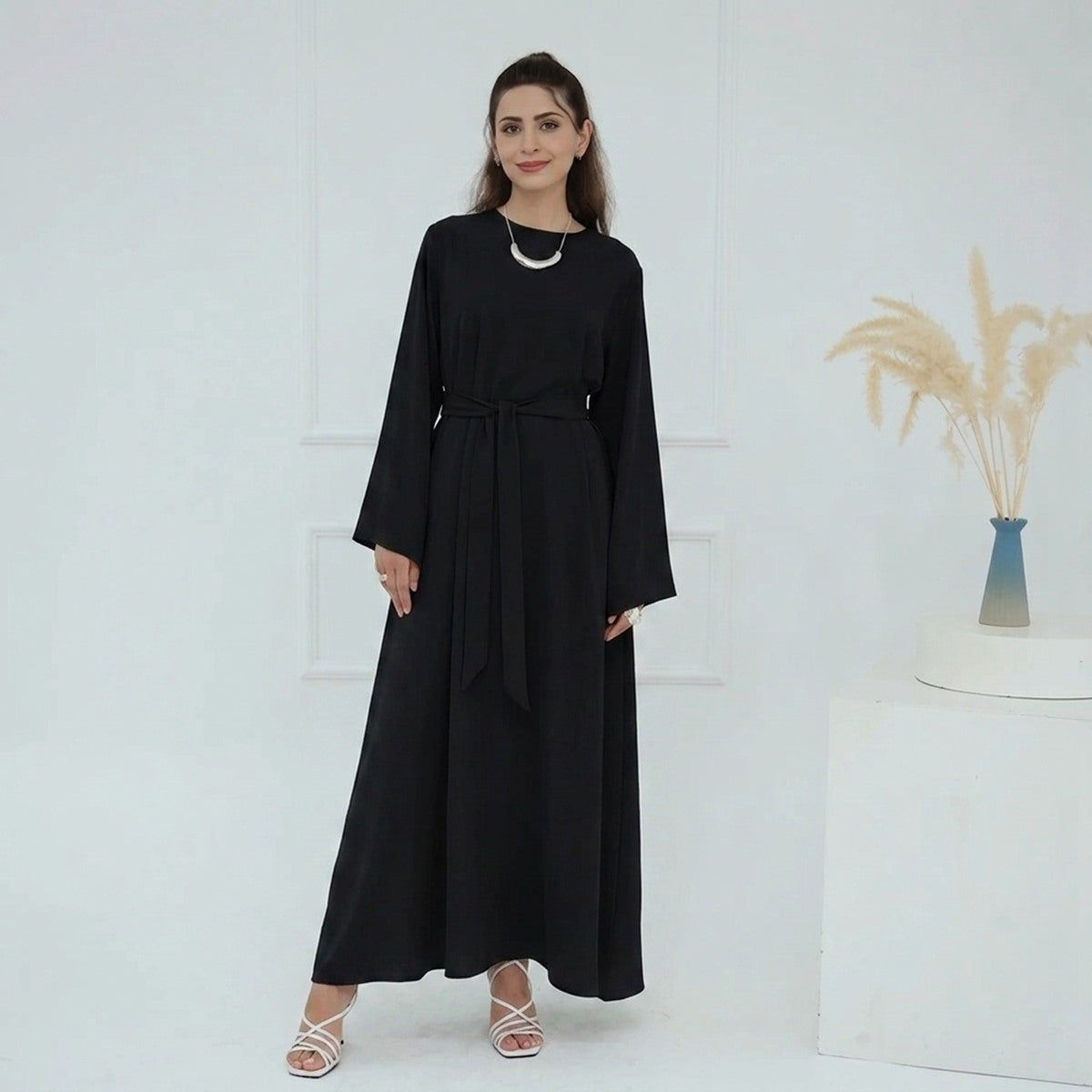 13 Color Options Nida Plain Abaya Dress #251046