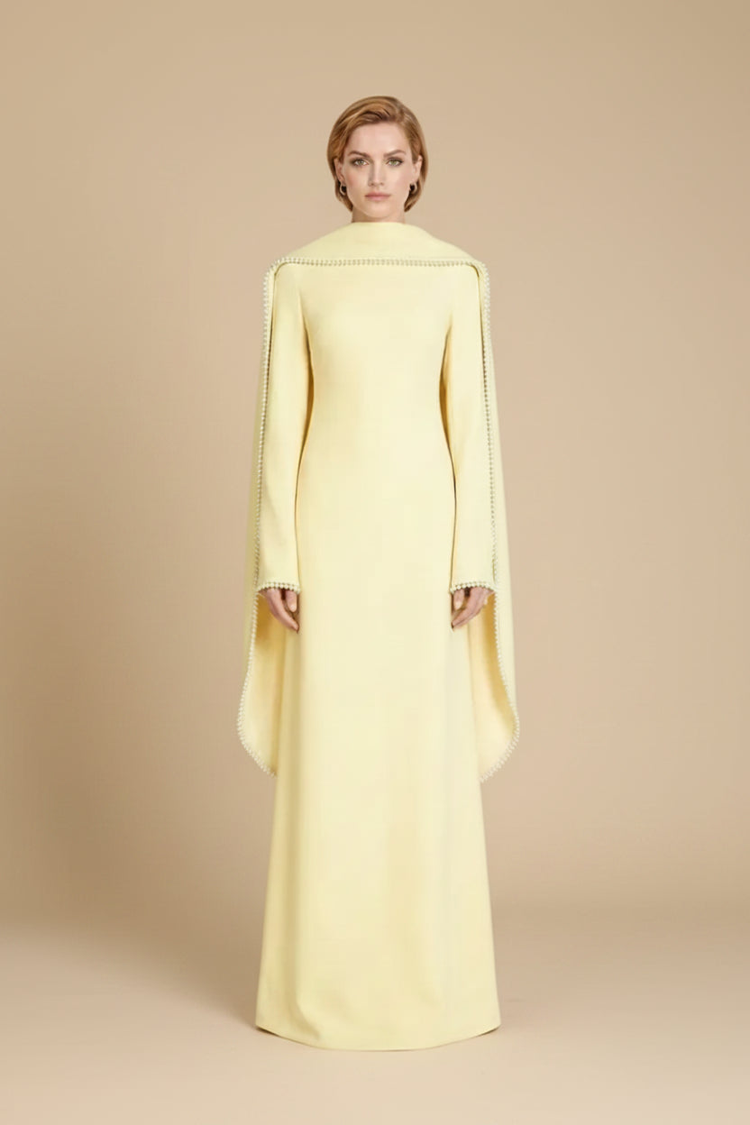 Muslim Women Embellished Beads Cape Abaya Dress #265385