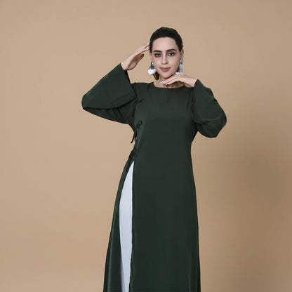 Side Slit Abaya Dress For Women - Modest Abaya - Nida - #261102